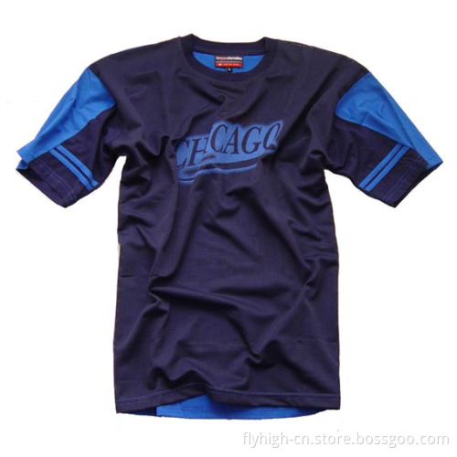 Men's Dark Blue Round Neck Sport Tee Shirts